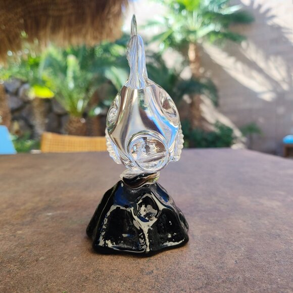 Icet Arte Murano Glass Fish Sculpture / Figurine on Black Base - See Description - Picture 8 of 13